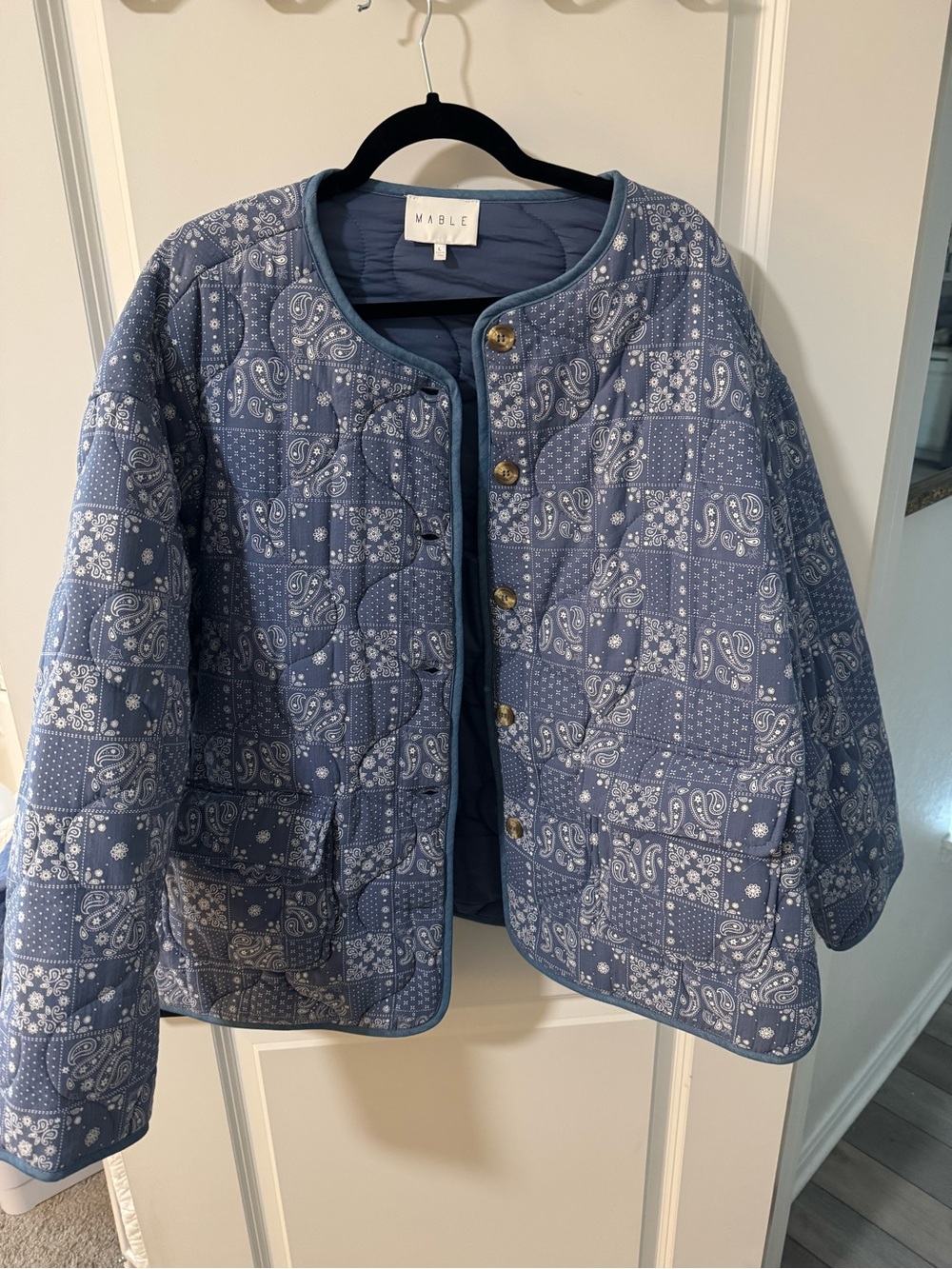 Mable Nerys Denim Quilt Jacket with pockets size L
